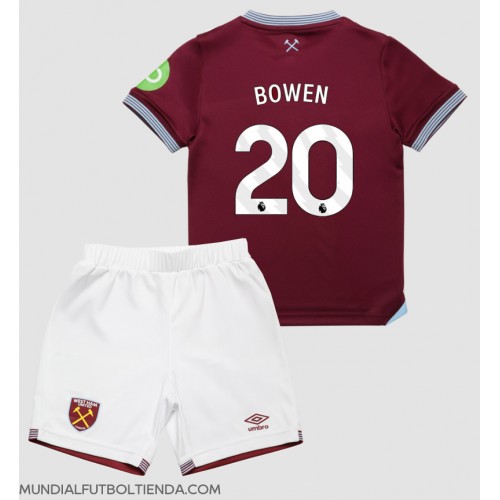 Camiseta West Ham United Jarrod Bowen #20 Primera Equipación Replica 2025-26 para niños mangas cortas (+ Pantalones cortos)